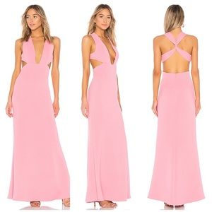 NBD Yani Open Back Strawberry Ice Pink Gown XS